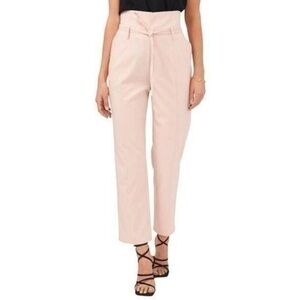 New 1.STATE Women’s High-Waisted Tie Front Pleated Trousers | Size 10 | Pink